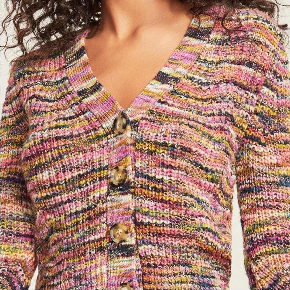 Veronica Beard Dolra Space Dye Cardigan Sweater size L